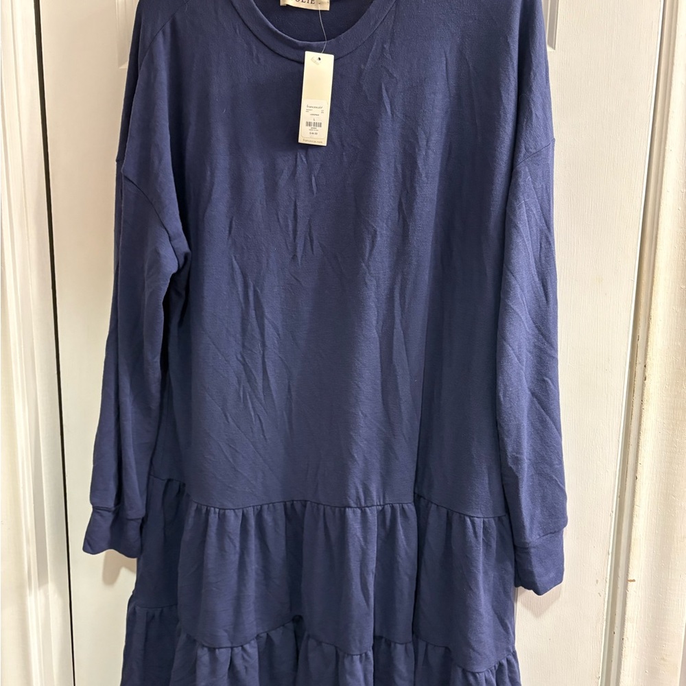 Jolie Navy Blue Tiered Dress